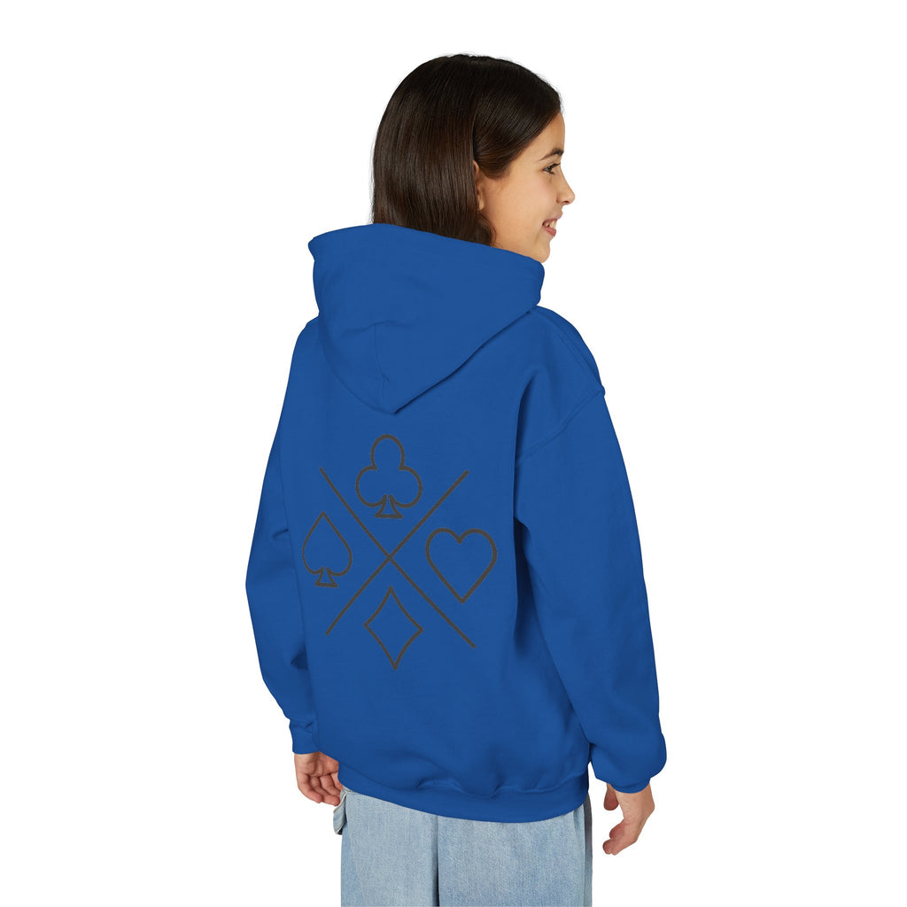 Sweat à capuche épais pour enfant avec symbole de jeux de carte