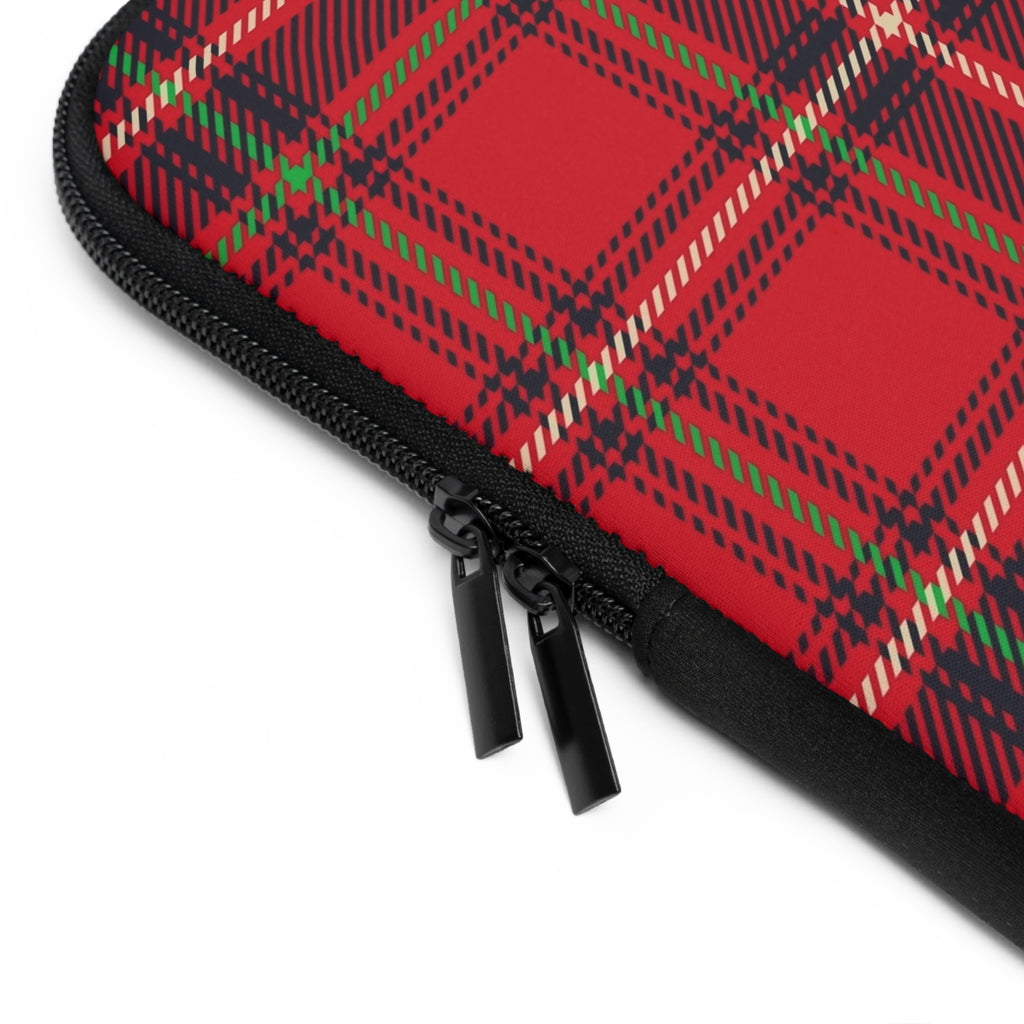 Housse d'ordinateur portable à carreaux tartan rouges