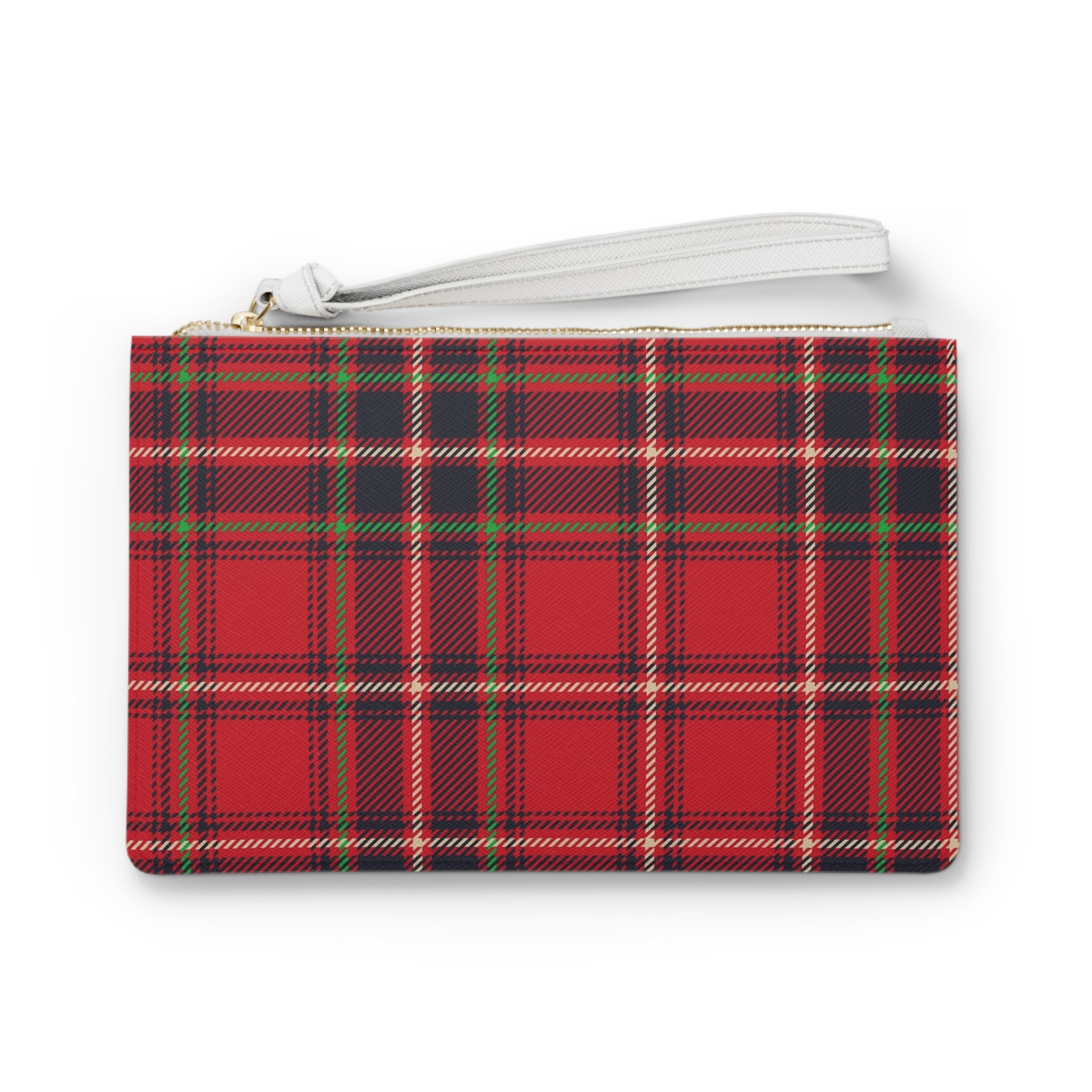Pochette à carreaux tartan rouge