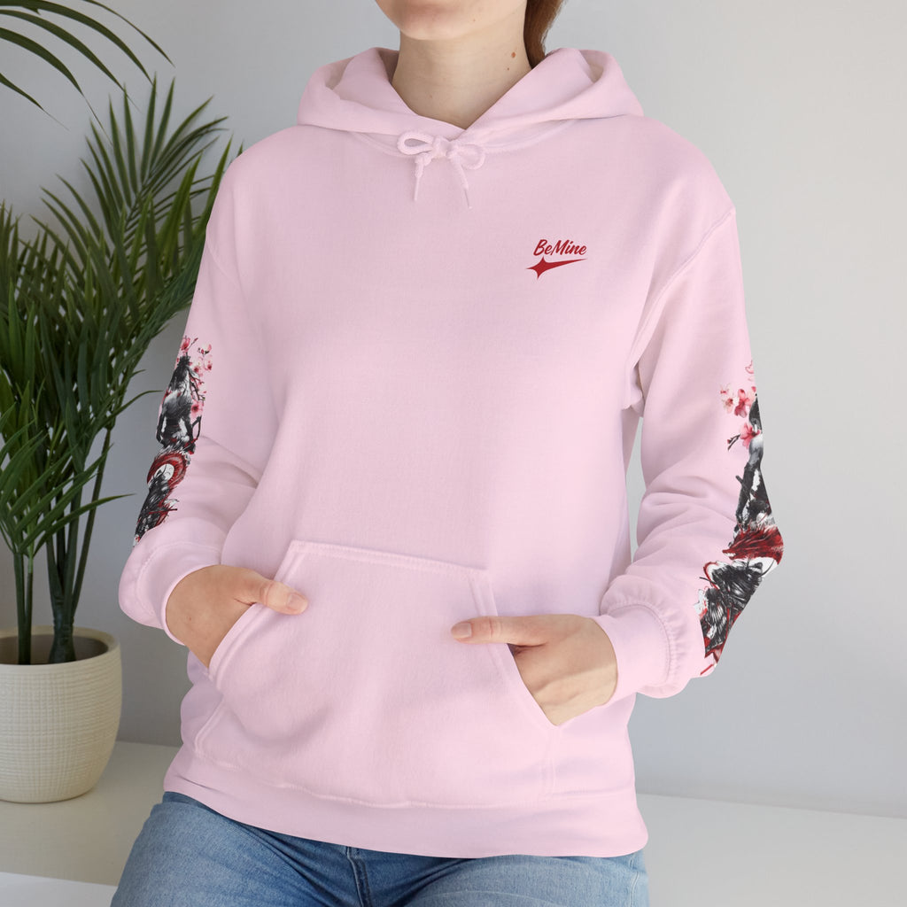 Sweat à capuche Unisexe -  japonais à manches dragon avec kanji de fleur de cerisier