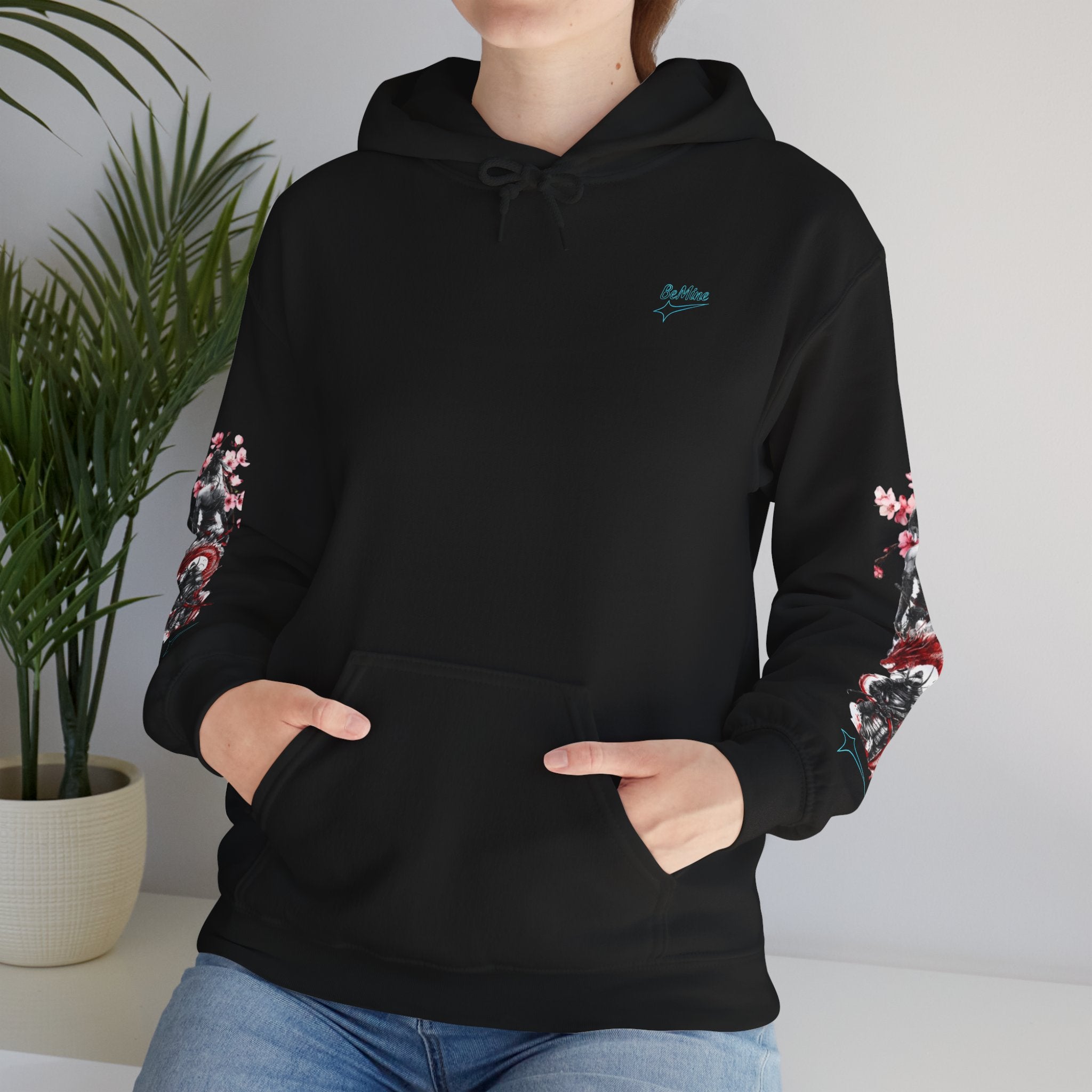Sweat à capuche Unisexe - Crâne Ange et Démon — Sweat-shirt à motif Fleurs de Cerisier Gothiques
