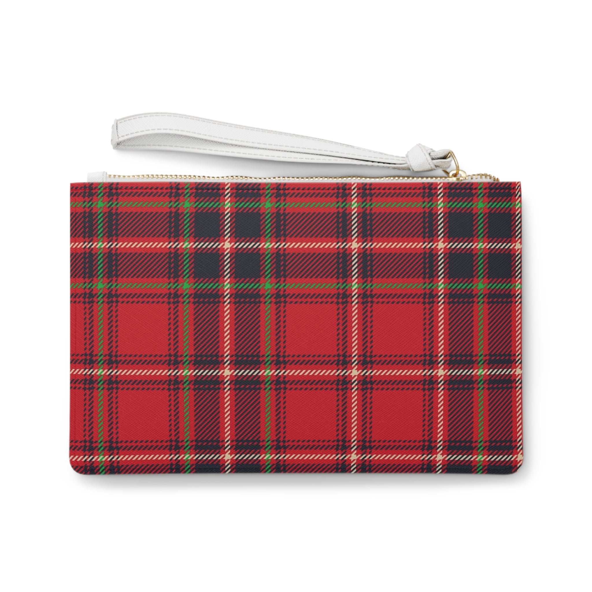 Pochette à carreaux tartan rouge