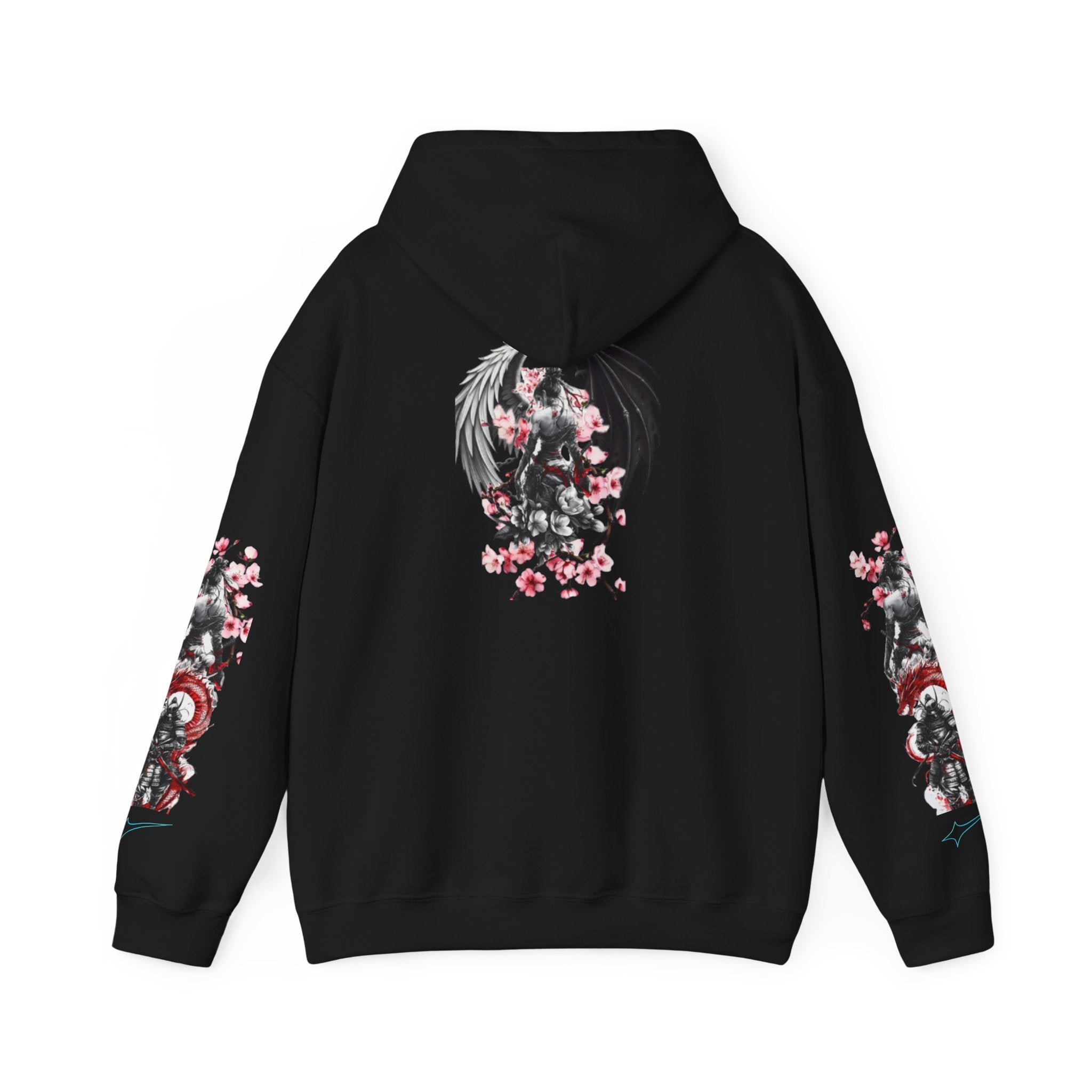 Sweat à capuche Unisexe - Crâne Ange et Démon — Sweat-shirt à motif Fleurs de Cerisier Gothiques