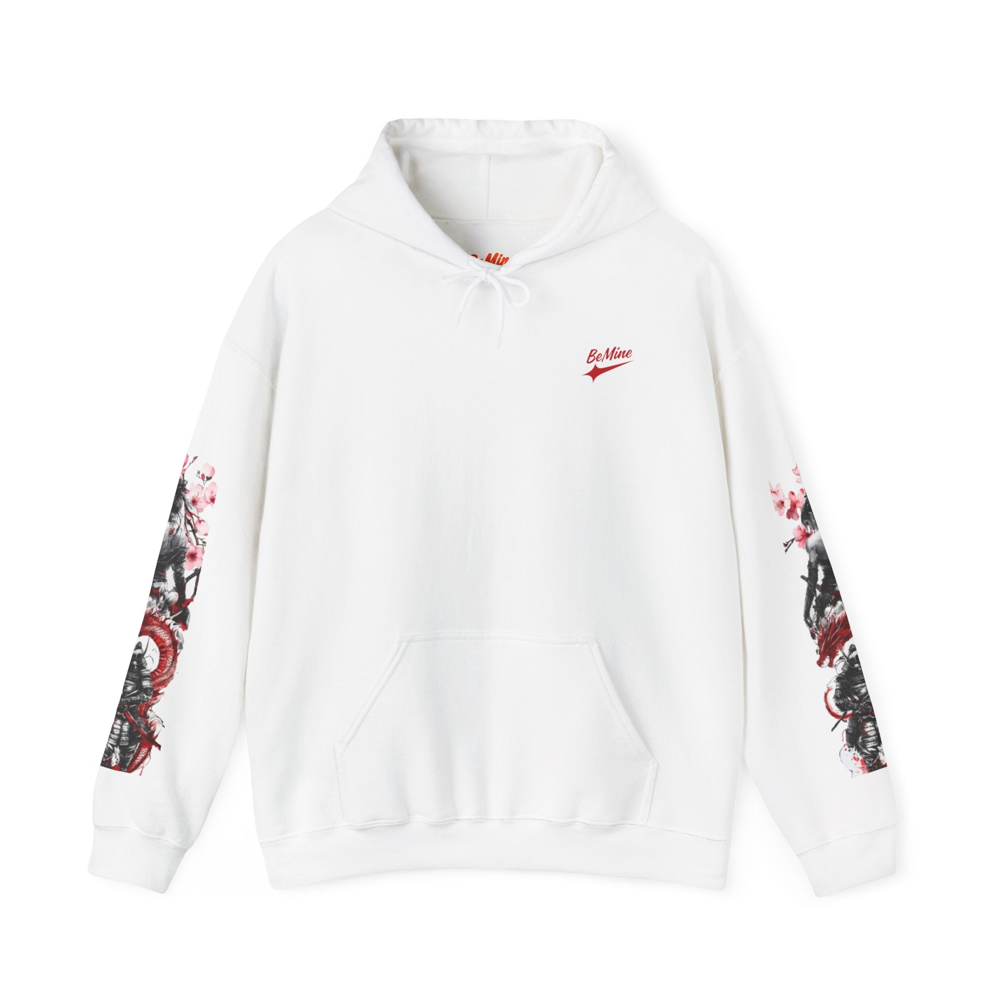 Sweat à capuche Unisexe -  japonais à manches dragon avec kanji de fleur de cerisier