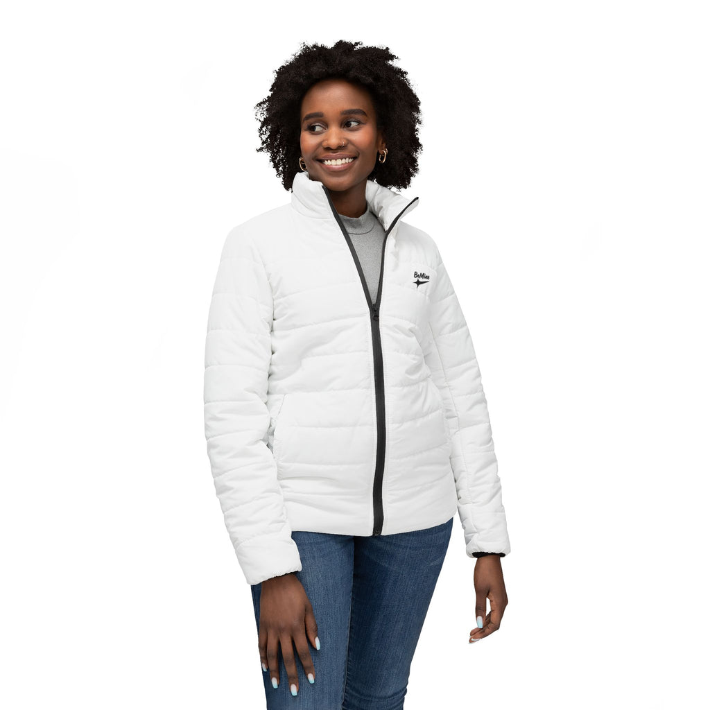 Manteau d'hiver blanc matelassée pour femme