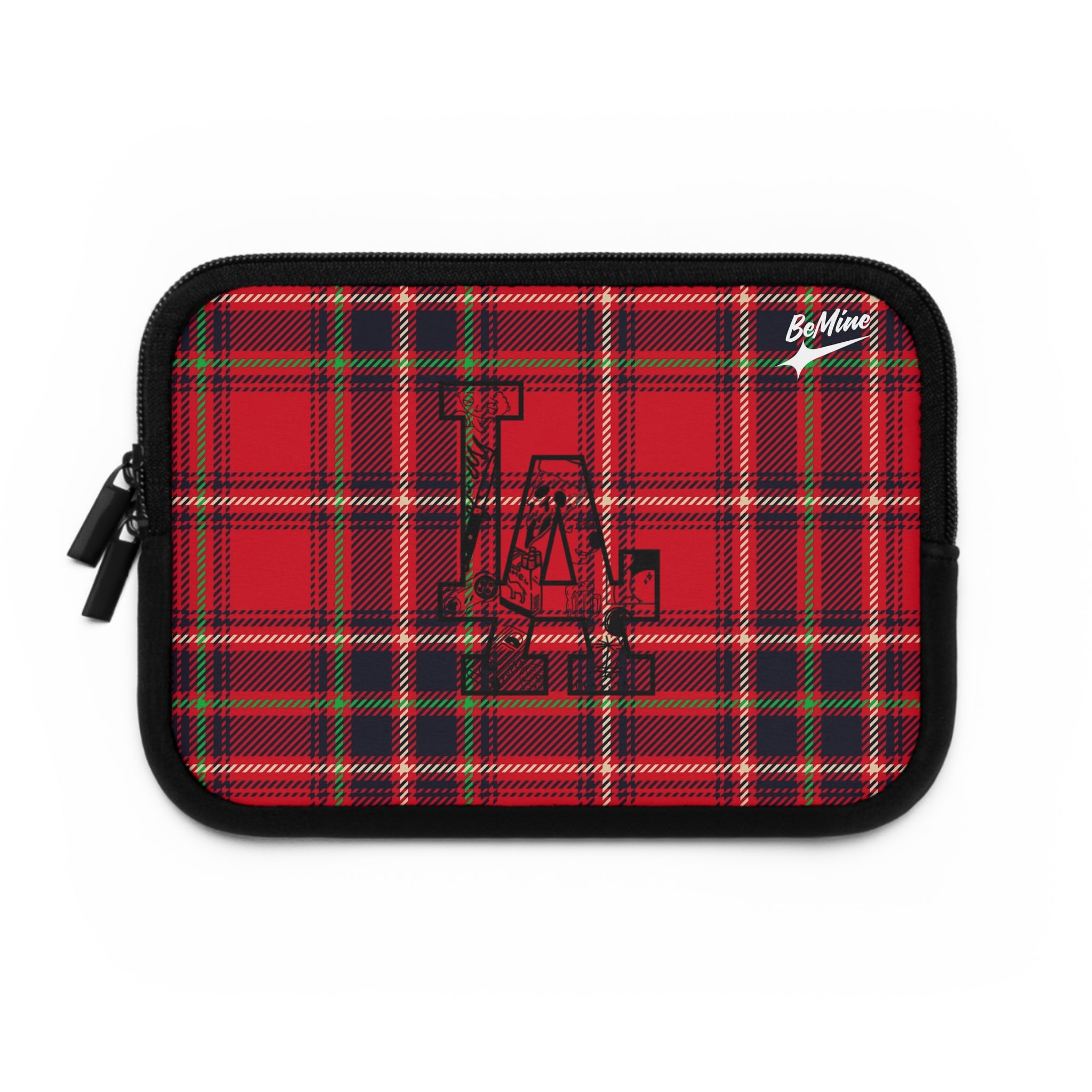 Housse d'ordinateur portable à carreaux tartan rouges