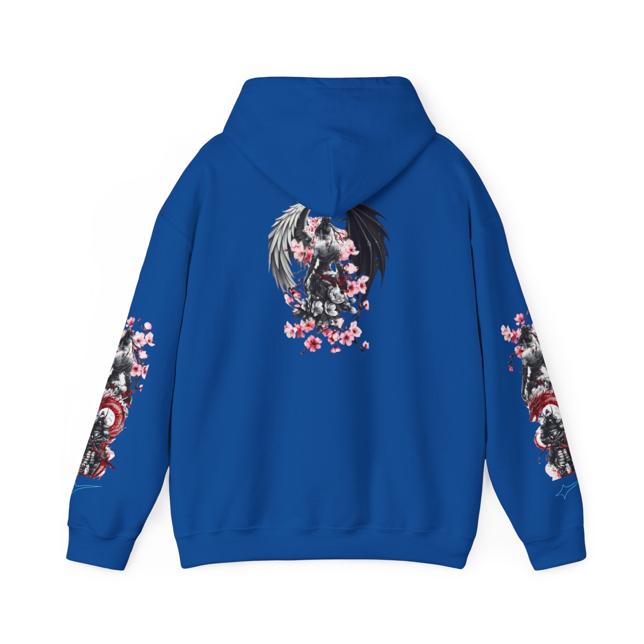 Sweat à capuche Unisexe - Crâne Ange et Démon — Sweat-shirt à motif Fleurs de Cerisier Gothiques