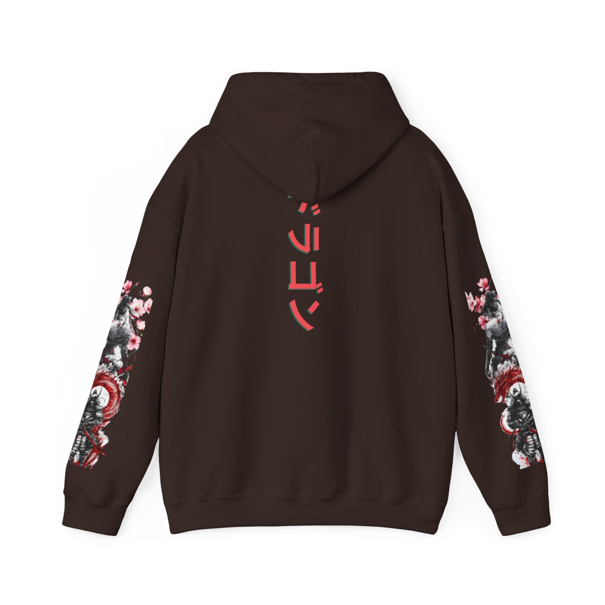 Sweat à capuche Unisexe -  japonais à manches dragon avec kanji de fleur de cerisier