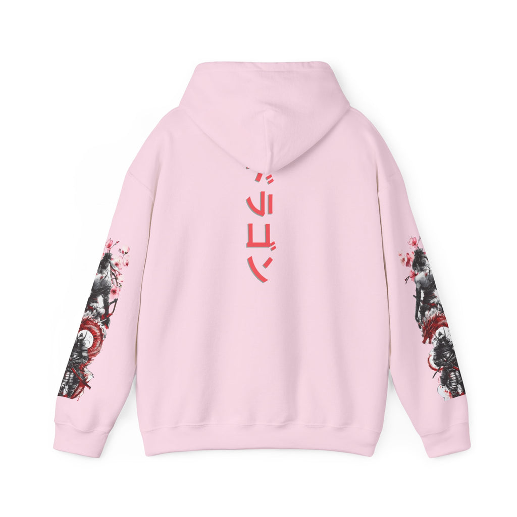 Sweat à capuche Unisexe -  japonais à manches dragon avec kanji de fleur de cerisier